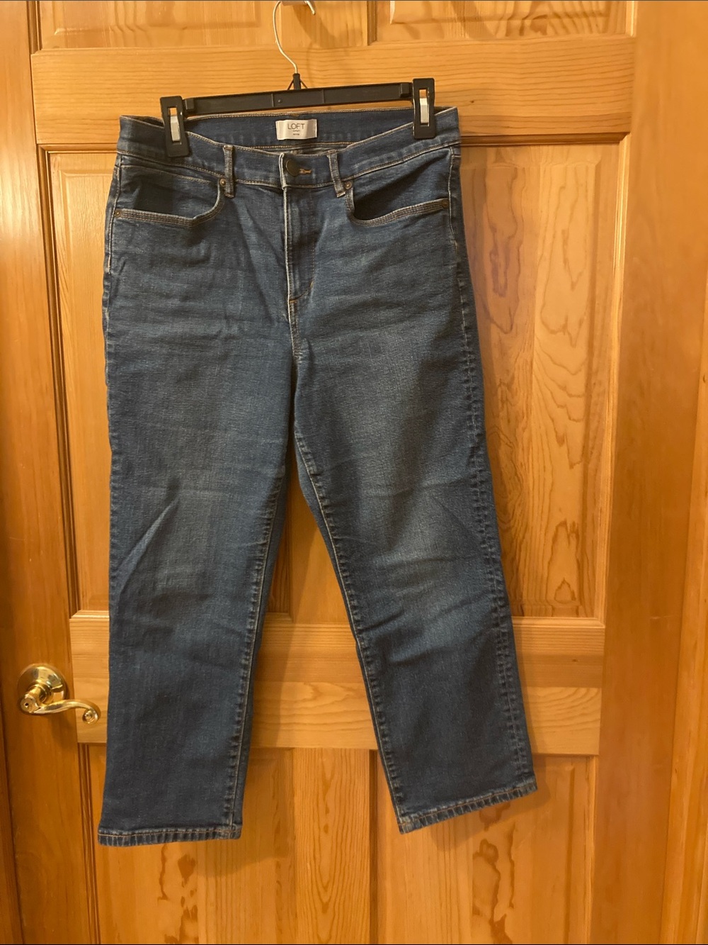 LOFT Outlet 29/8P Dark Wash Petite Straight Leg Jeans